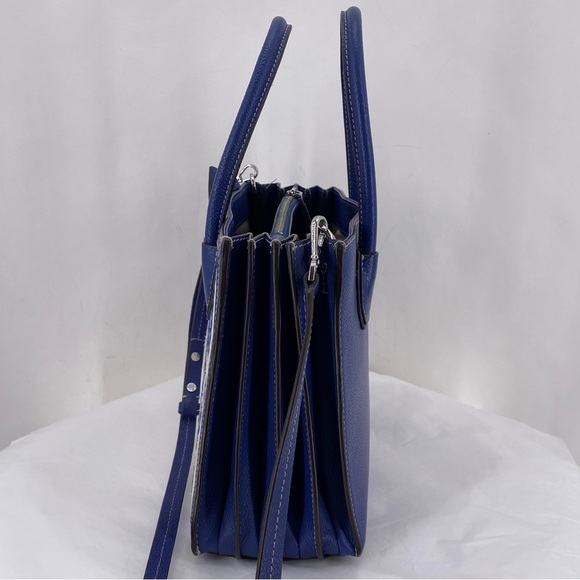 Michael Kors navy blue & cream striped satchel bag - Picture 3 of 9